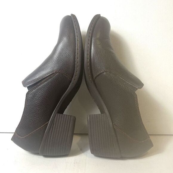BOC Born Brown Leather Block Heel Slip On Pump Womens Size 10 M Shoes - Picture 8 of 12